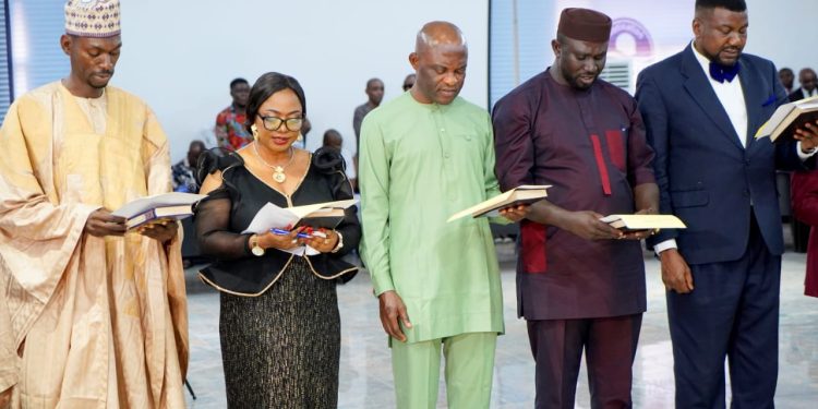 Ayade swears in first non-indigene Muslim Commissioner, 12 others in Cross River