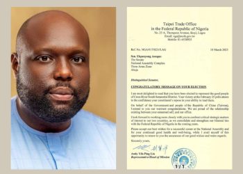 Republic of China (Taiwan) Congratulates Asuquo Ekpenyong on Election Victory