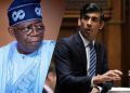 UK PM writes Tinubu ahead of inauguration, says ‘I look forward to working with you’