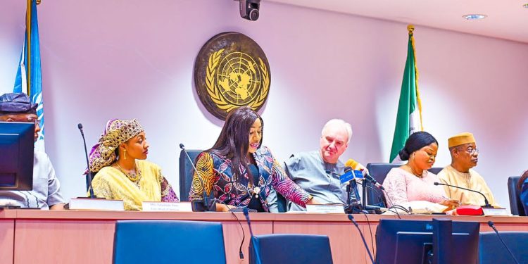 Sen. Oluremi Tinubu First Lady Of Nigeria Speaks at the UN House Abuja lauds Adefulire on her Conferment as SDG Champion