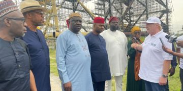 Senators Asuquo Ekpenyong, Eteng Williams, Others Inspect Snake Island Fabrication Facility