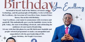 Dr. Beshel Felicitates Governor Otu on 64th Birthday