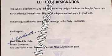 News flash: PDP Chieftain in C’River North Resigns