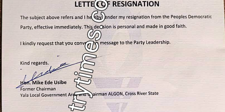News flash: PDP Chieftain in C’River North Resigns