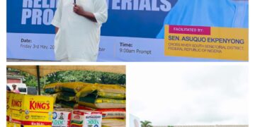 Senator Asuquo Ekpenyong provides food, relief materials, and a ₦100,000,000 cash grant to 2,500 constituents.