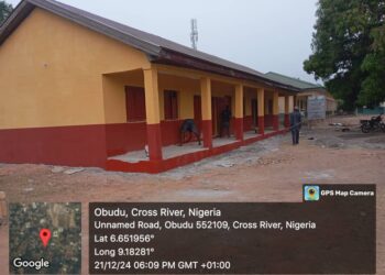 Chief Martin Orim facilitates a three-classroom block to Obudu