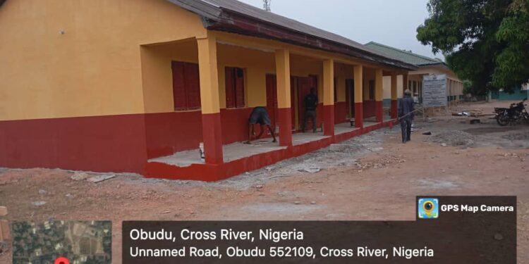 Chief Martin Orim facilitates a three-classroom block to Obudu