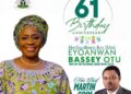 Chief Martin Orim Celebrates Governor’s Wife, Rev. Eyoanwan Bassey Otu, on Her 61st Birthday