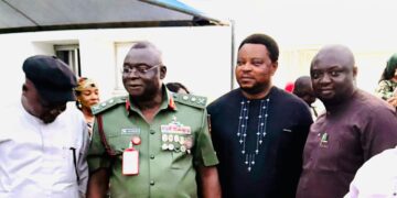 Hon. Martin Orim Celebrates with the Chief of Defence Intelligence on Promotion to Lieutenant General