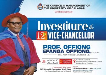 UNICAL Prepares for New Era, Sets December 1 for Investiture of 12th Vice Chancellor Prof Offiong
