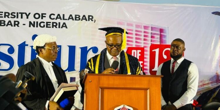 UNICAL Investiture: Vice Chancellor Prof Offiong Commits to Crackdown on Indiscipline, Reopen Access Roads as He Sets 12 Point Vision for the Institution