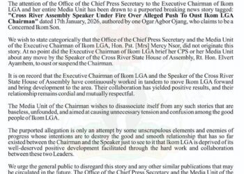 Ikom LGA Disowns Report Linking Speaker to Alleged Plot Against Chairman
