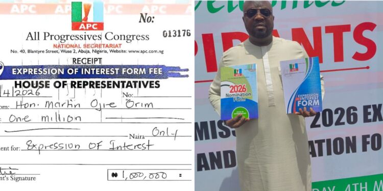 BREAKING NEWS: Hon. Martin Ojie Orim Picks APC House of Representatives Expression of Interest and Nomination Form