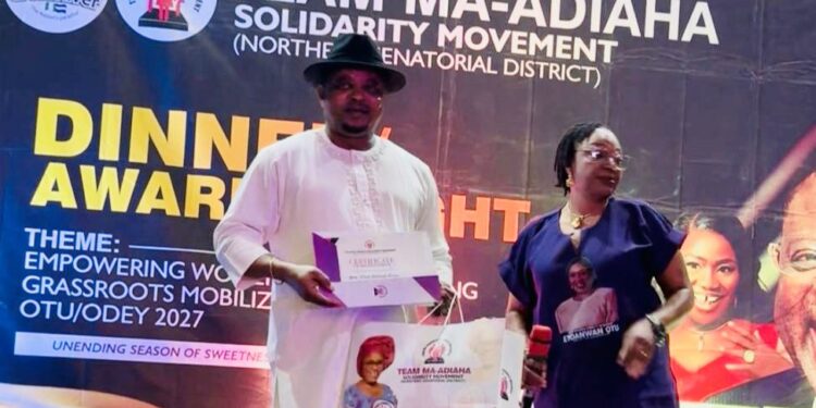 Hon. Chief Martin Orim Receives Team Ma-AdiAha Award for Support to Women’s Empowerment